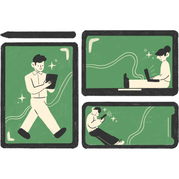 People working remotely